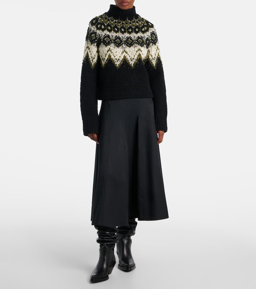 Proenza Schouler Lizzy Fair Isle Cotton Turtleneck Sweater In Multi
