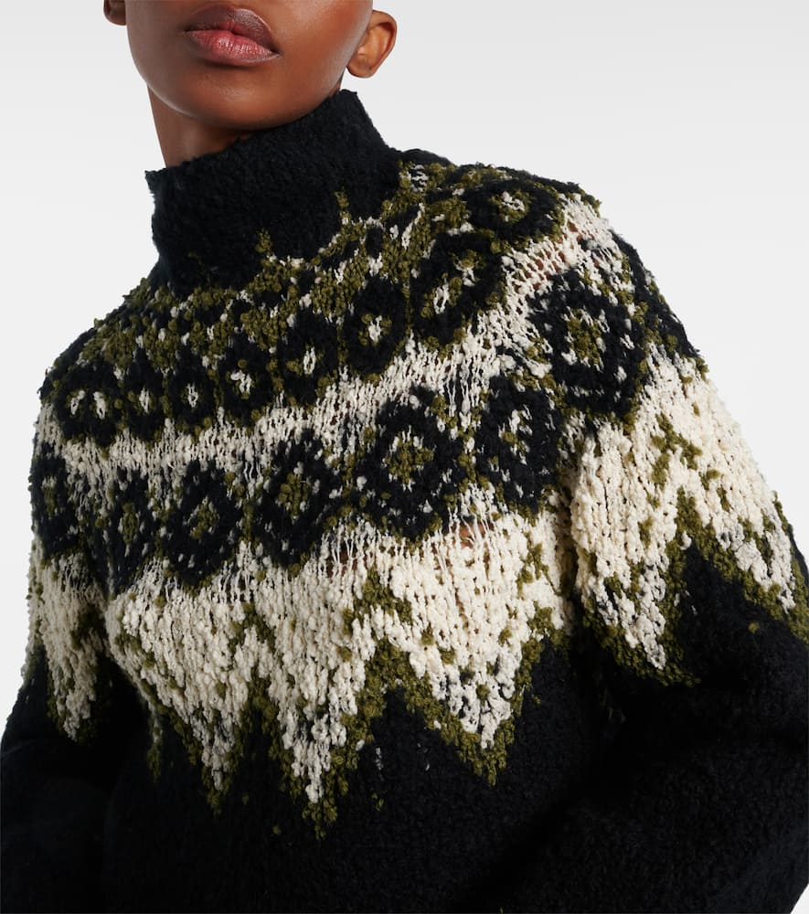 Proenza Schouler Lizzy Fair Isle Cotton Turtleneck Sweater In Multi