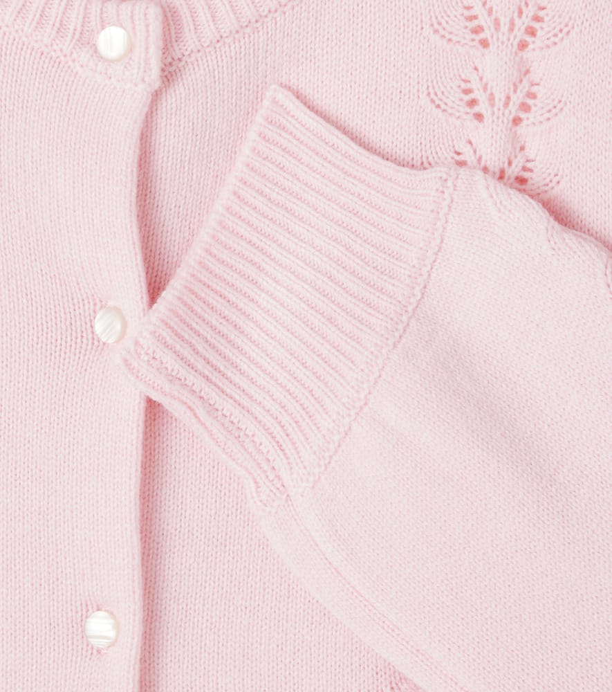Tartine Et Chocolat Pointelle Cardigan In Pink