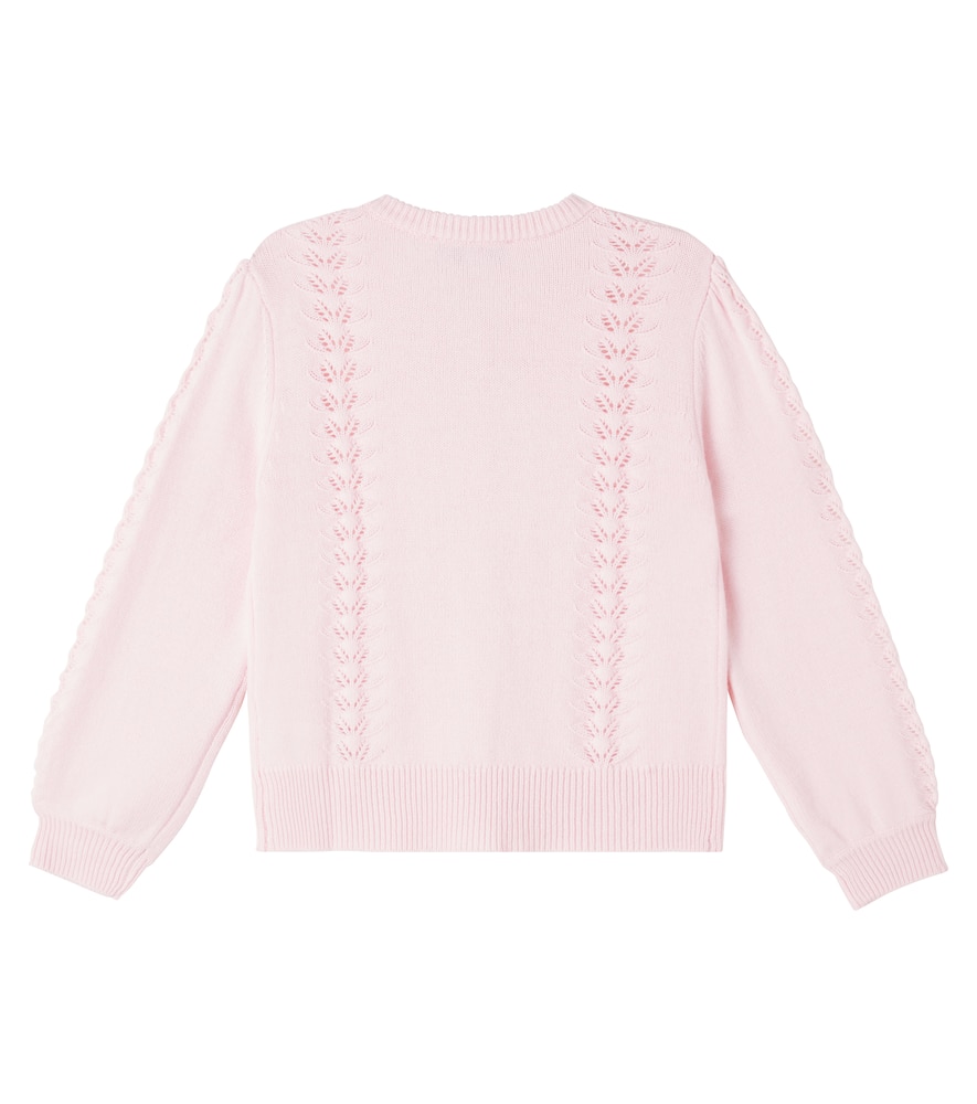 Tartine Et Chocolat Pointelle Cardigan In Pink