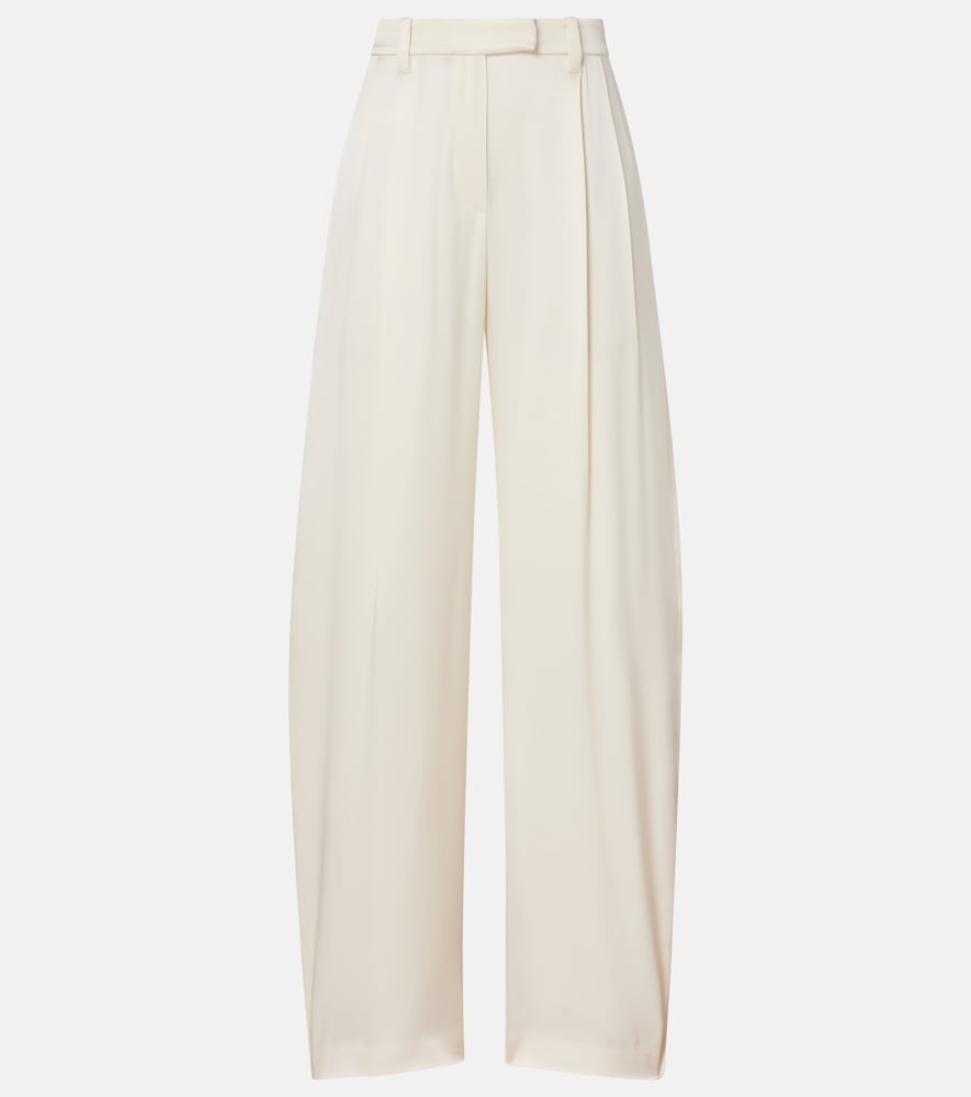 Brunello Cucinelli Mid Rise Silk Straight Pants