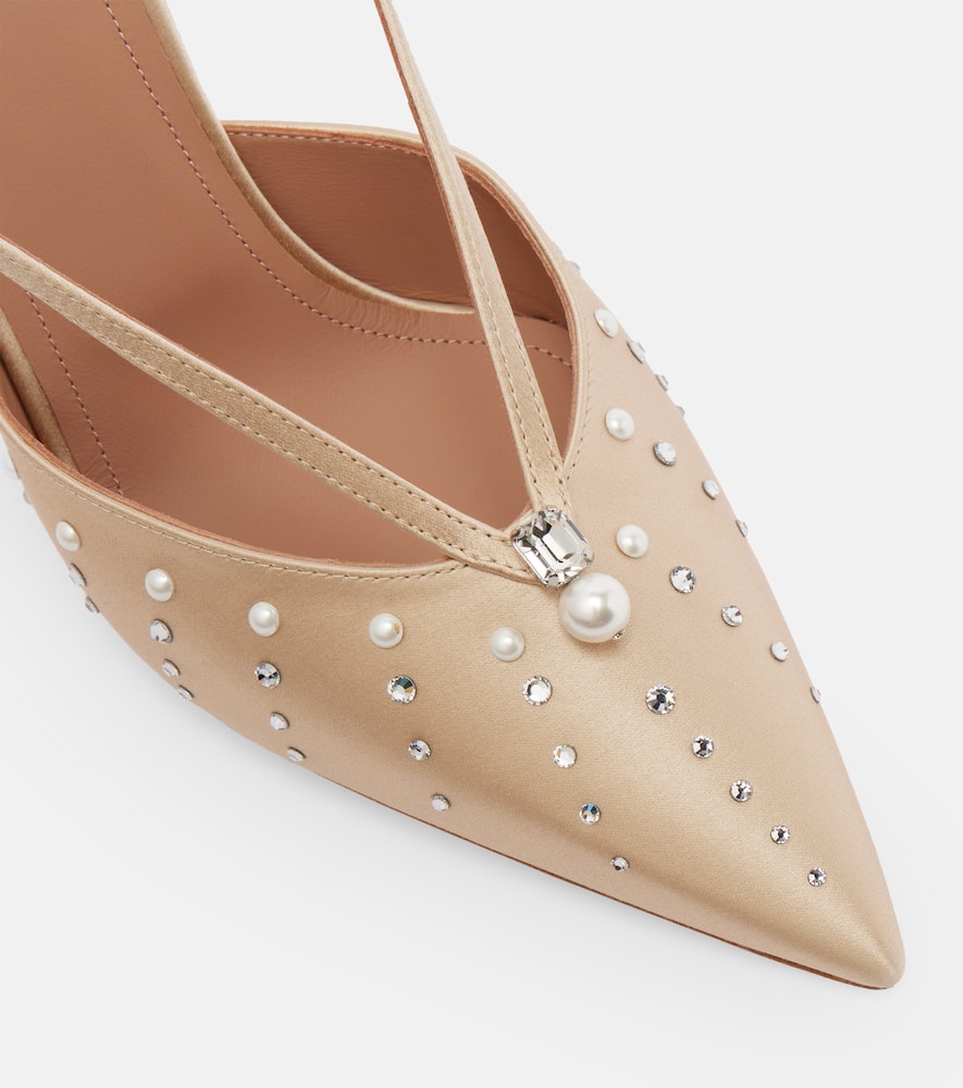 Malone Souliers Moore Metallic Nappa Leather Pointed-toe Slingback Pumps In Sand