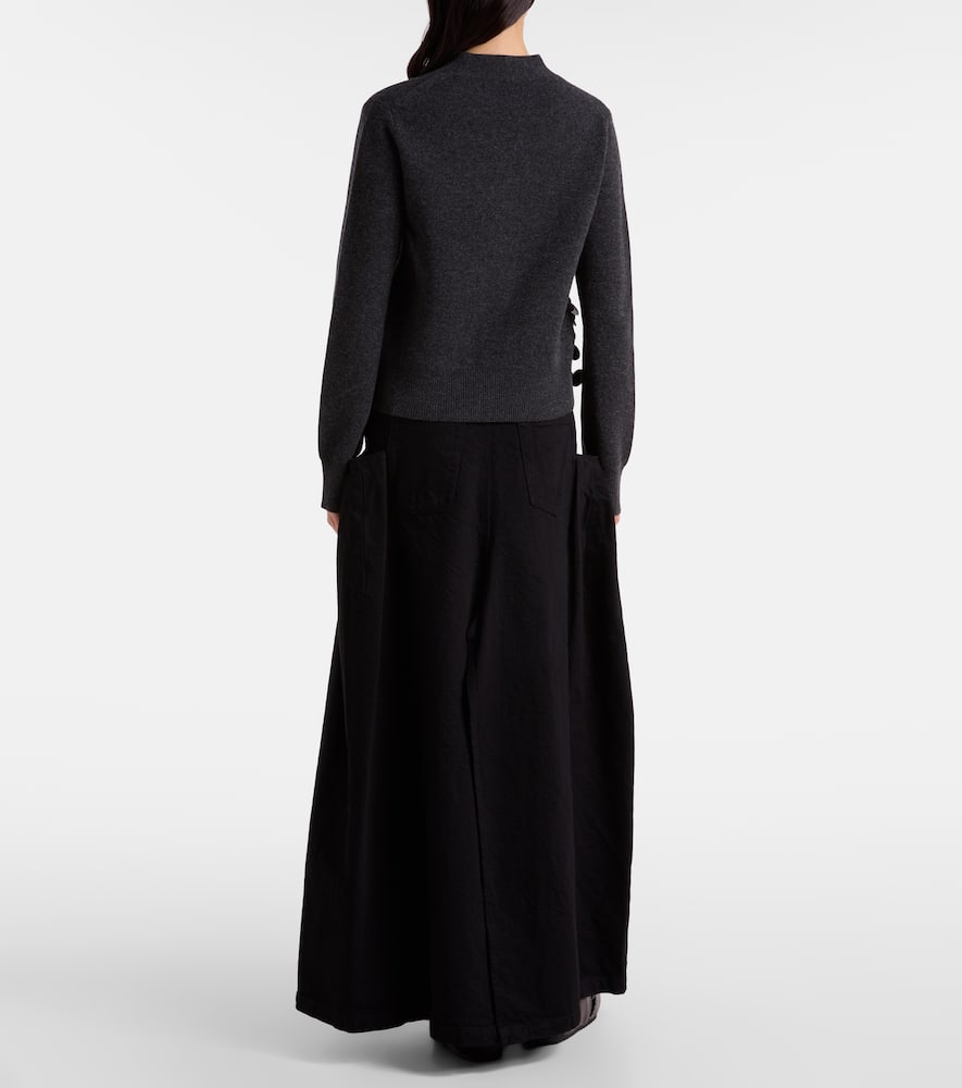 Sacai Sequined Wool Cardigan In Gray