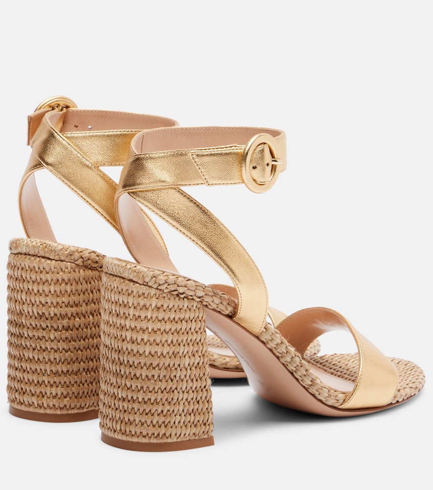  Gianvito Rossi Gianvito Rossi Luana 85 Metallic Leather Sandals 