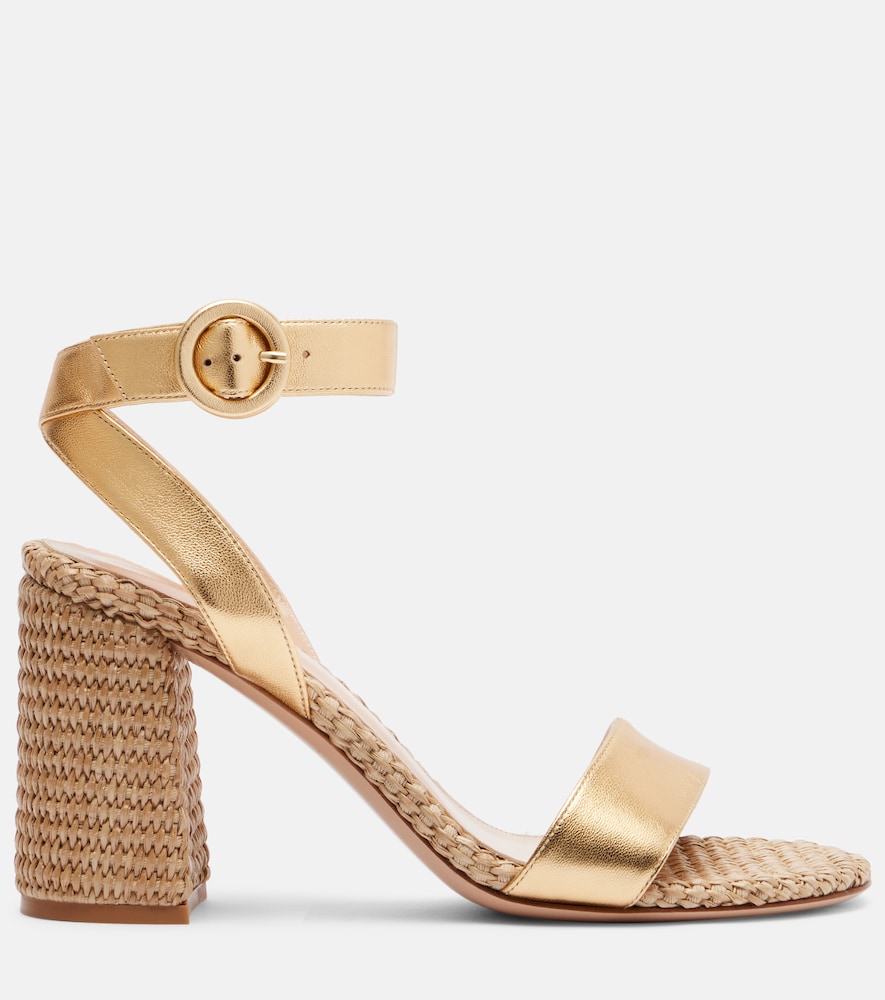  Gianvito Rossi Gianvito Rossi Luana 85 Metallic Leather Sandals 