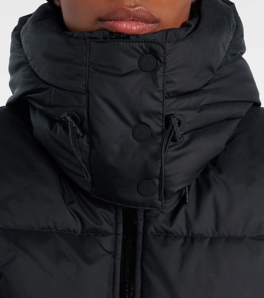 Adidas By Stella Mccartney Hooded Cropped Puffer Jacket With Long Sleeves In Multi
