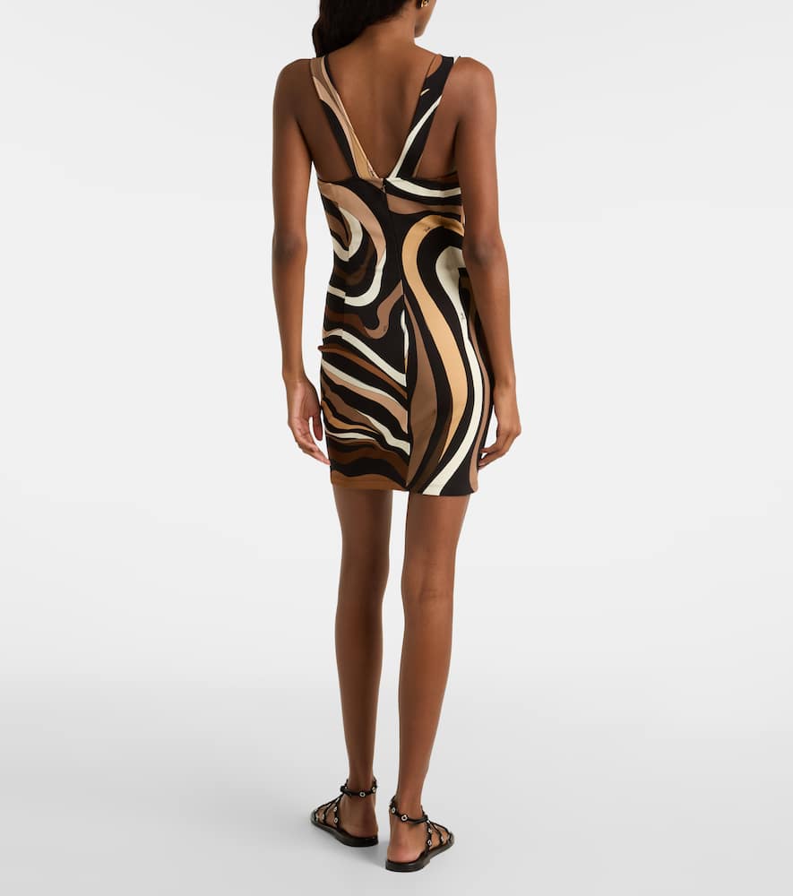 Pucci Marmo Jersey Minidress In Brown