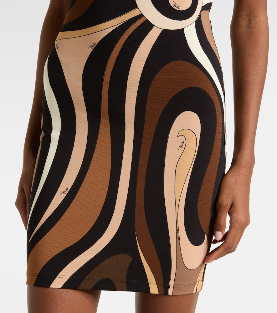 Pucci Marmo Jersey Minidress In Brown