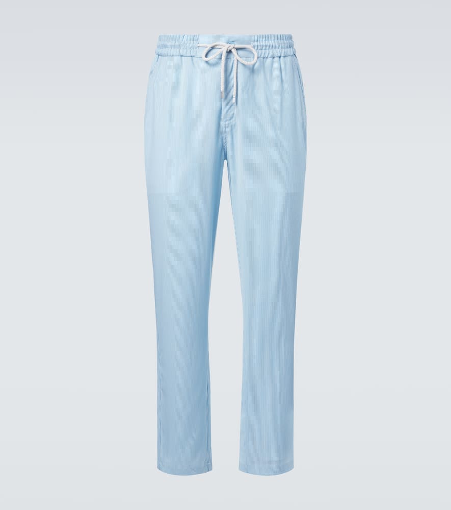 Vilebrequin Parc Striped Wool-blend Slim Pants In Blue
