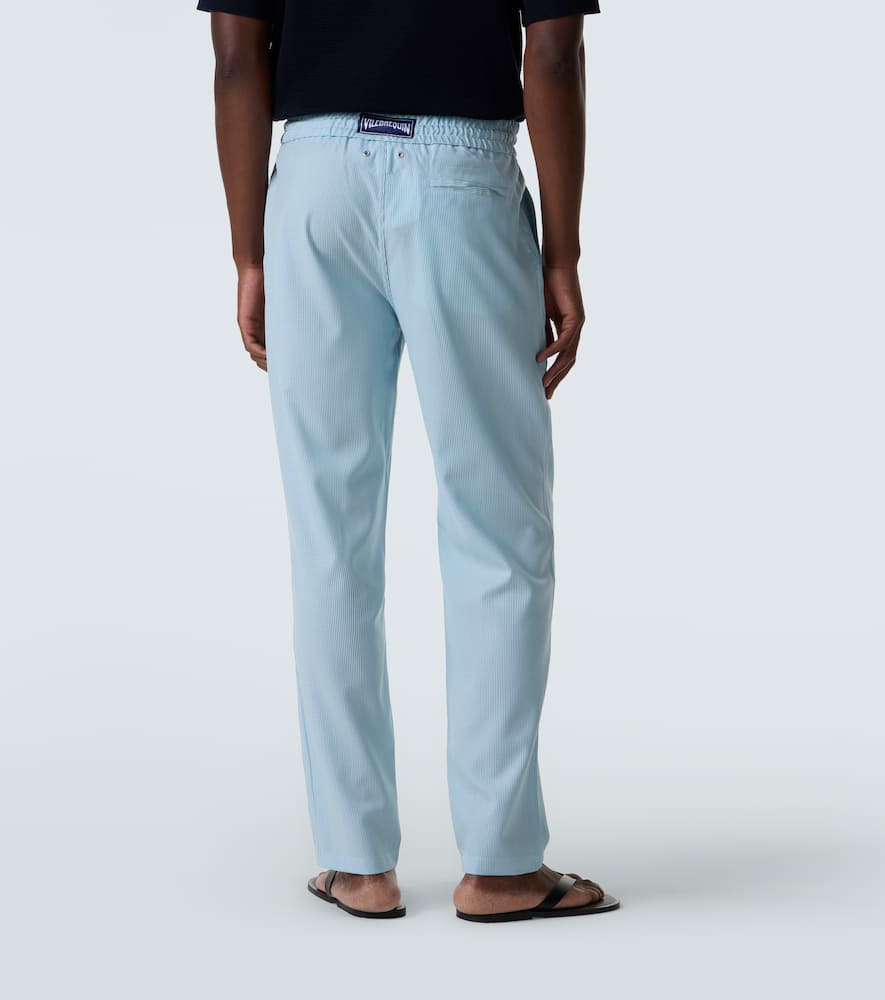 Vilebrequin Parc Striped Wool-blend Slim Pants In Blue
