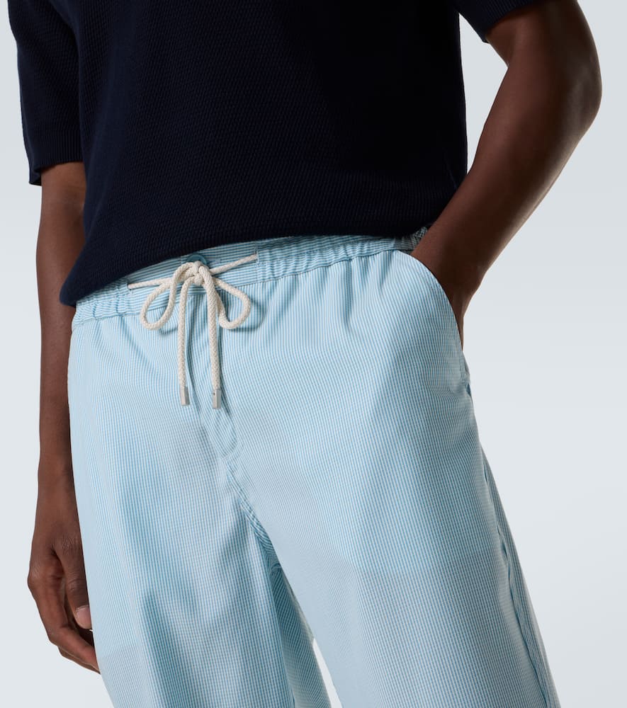 Vilebrequin Parc Striped Wool-blend Slim Pants In Blue