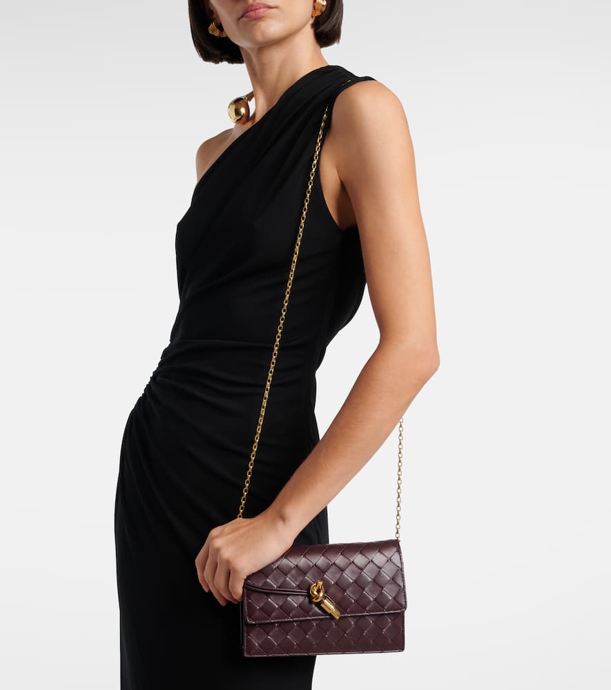 Bottega Veneta Andiamo Intrecciato leather wallet on chain