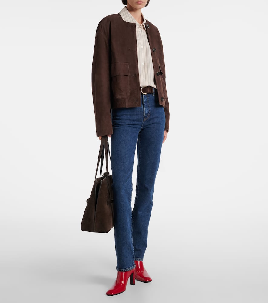 Frame Ruler High-rise Slim Jeans In Blue