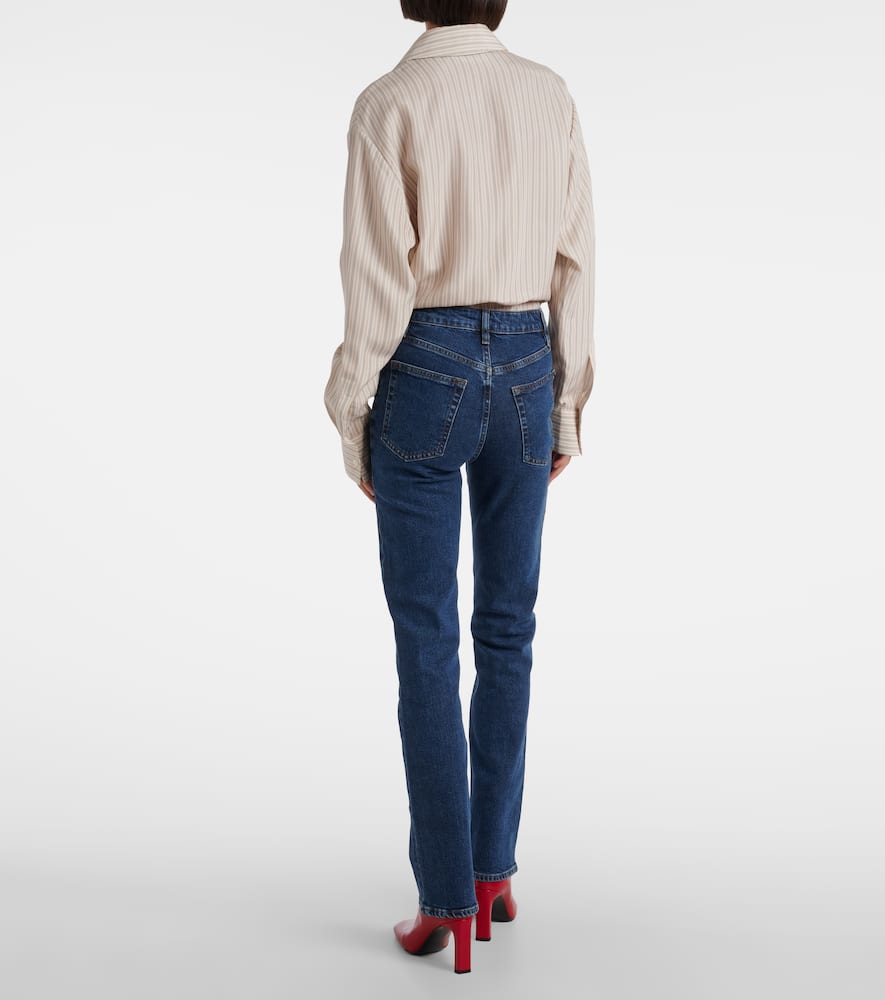 Frame Ruler High-rise Slim Jeans In Blue