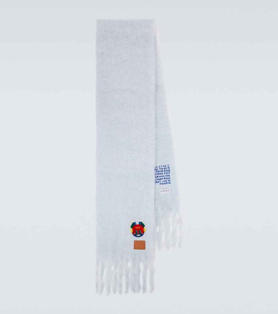 Loewe Embroidered mohair and wool scarf