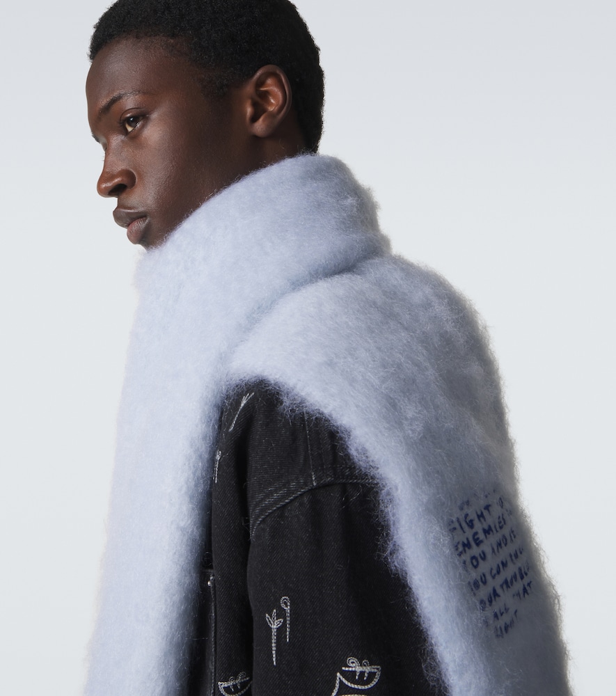  Loewe Loewe Embroidered Mohair And Wool Scarf 