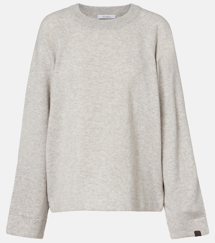 Max Mara Mxpaere Cashmere And Wool Sweater In Gray