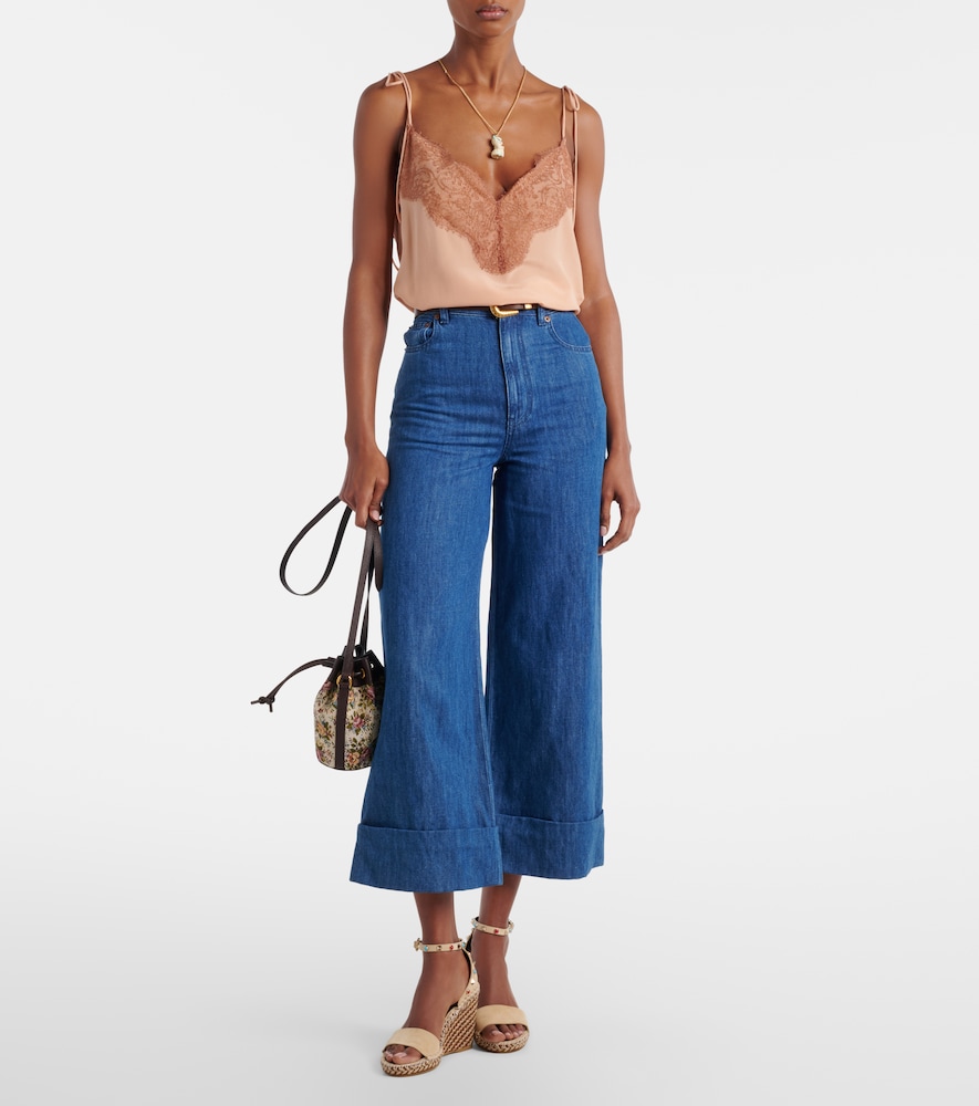 Garavani Rockstud 105 Suede Espadrille Wedges