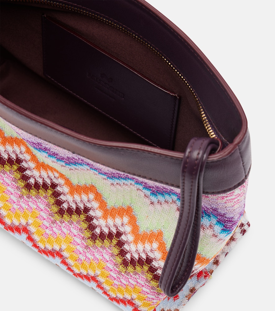  Missoni Missoni Zigzag Large Leather-trimmed Lamã© Clutch 