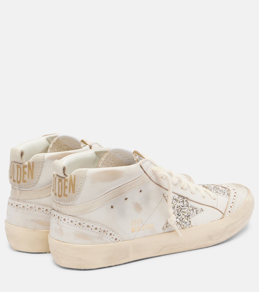 Golden Goose Mid Star Embellished Suede High-top Sneakers In Sand
