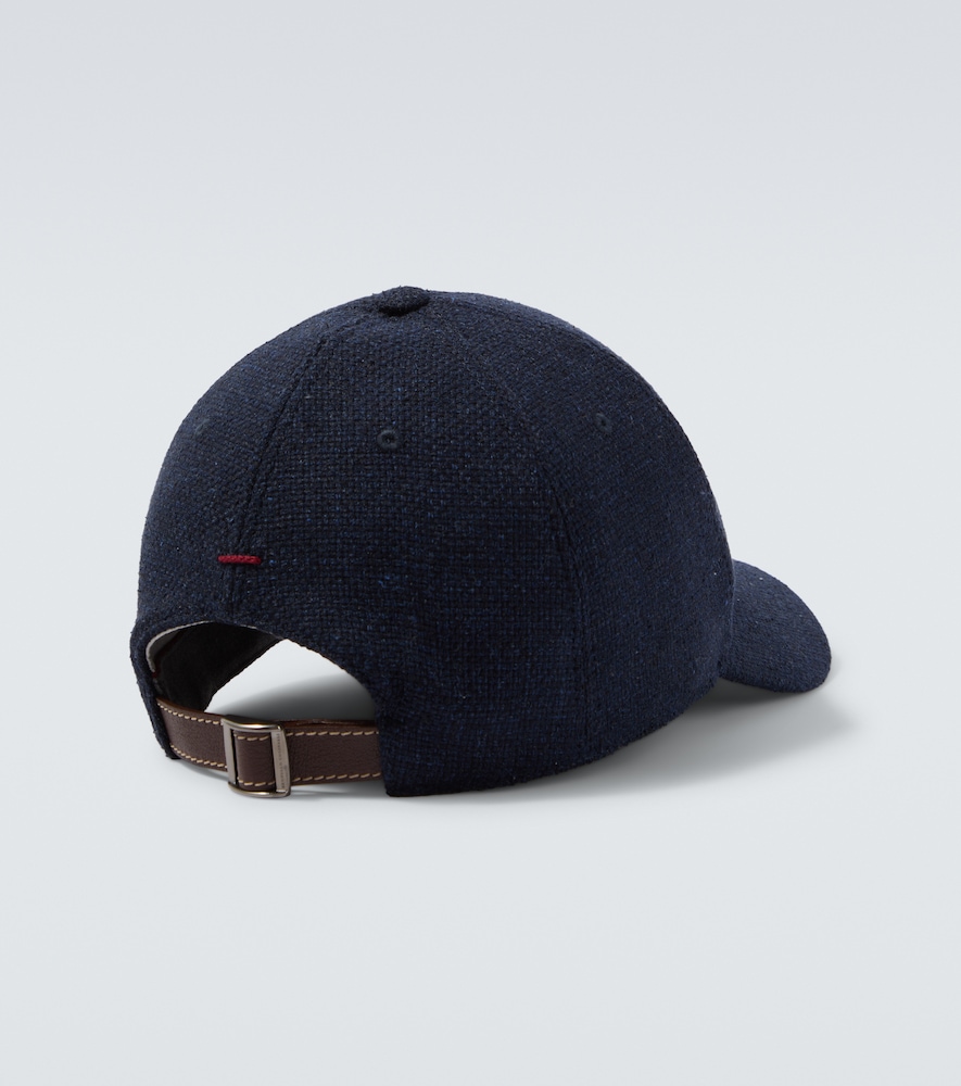  Brunello Cucinelli Brunello Cucinelli Logo Silk, Linen, And Wool Baseball Cap 