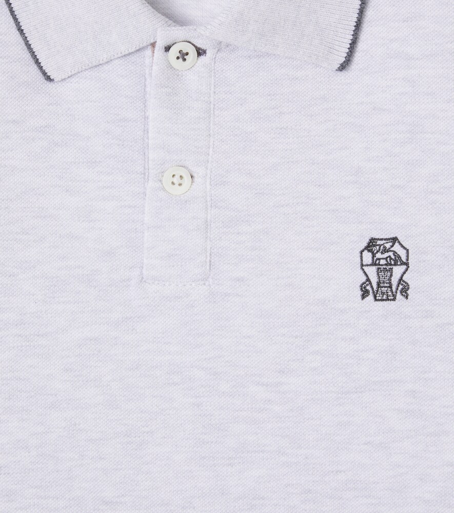  Brunello Cucinelli Kids Brunello Cucinelli Kids Besticktes Polohemd Aus Baumwolle 