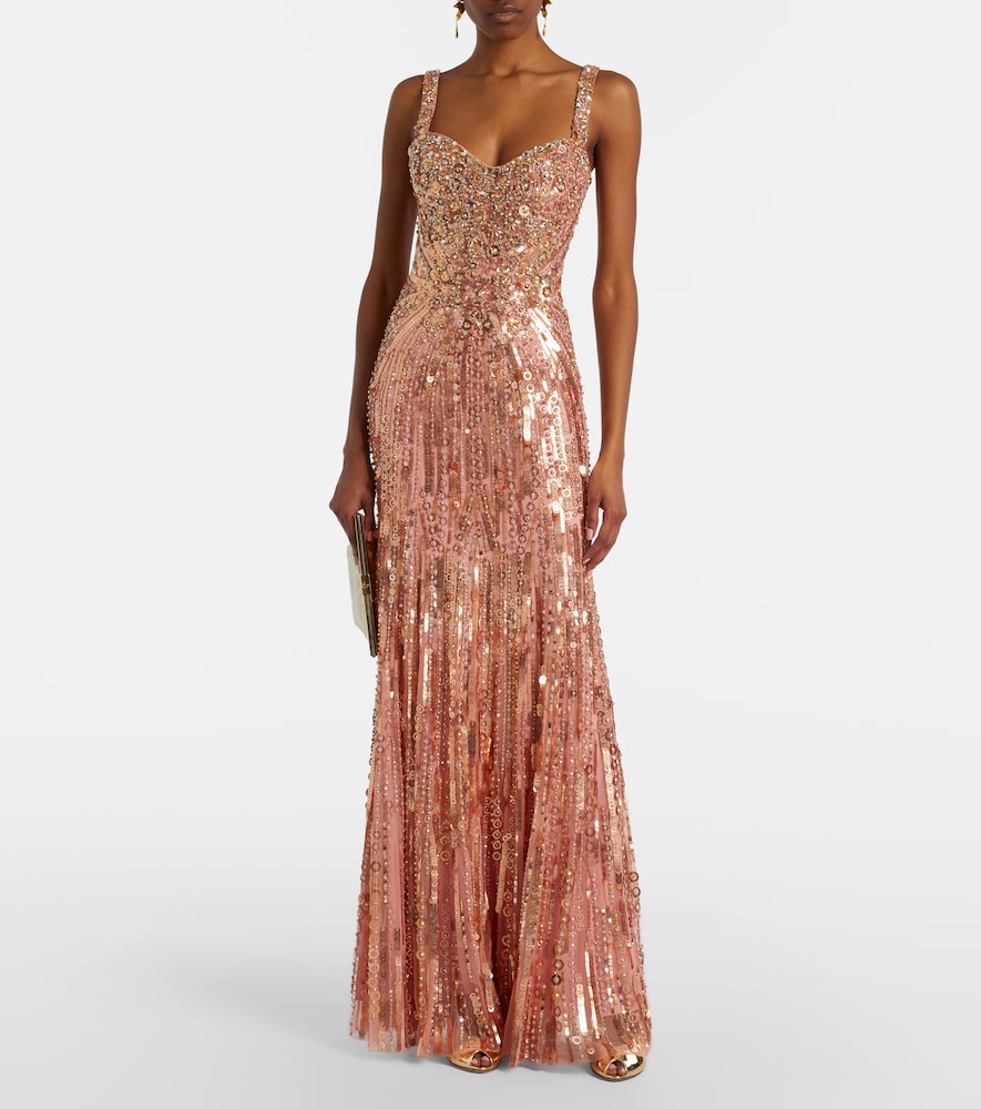 Jenny Packham Da Vinci embellished bustier gown
