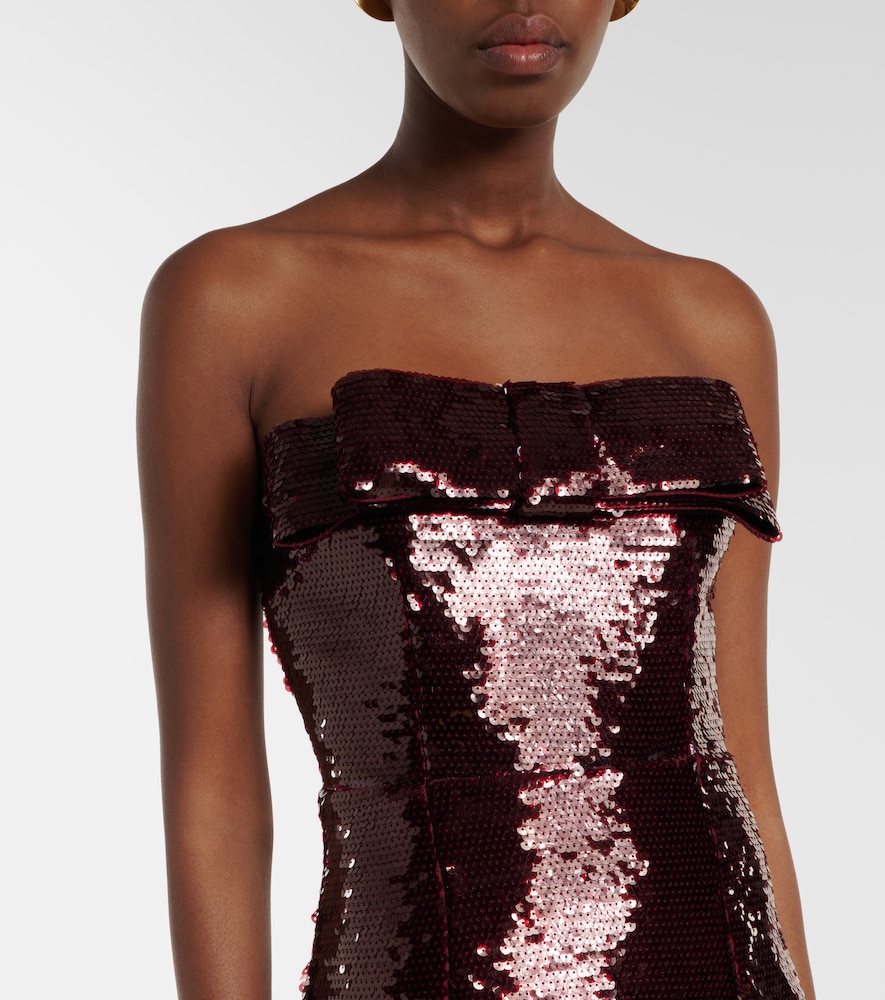 Sisu Bow-Detail Sequined Bustier Gown