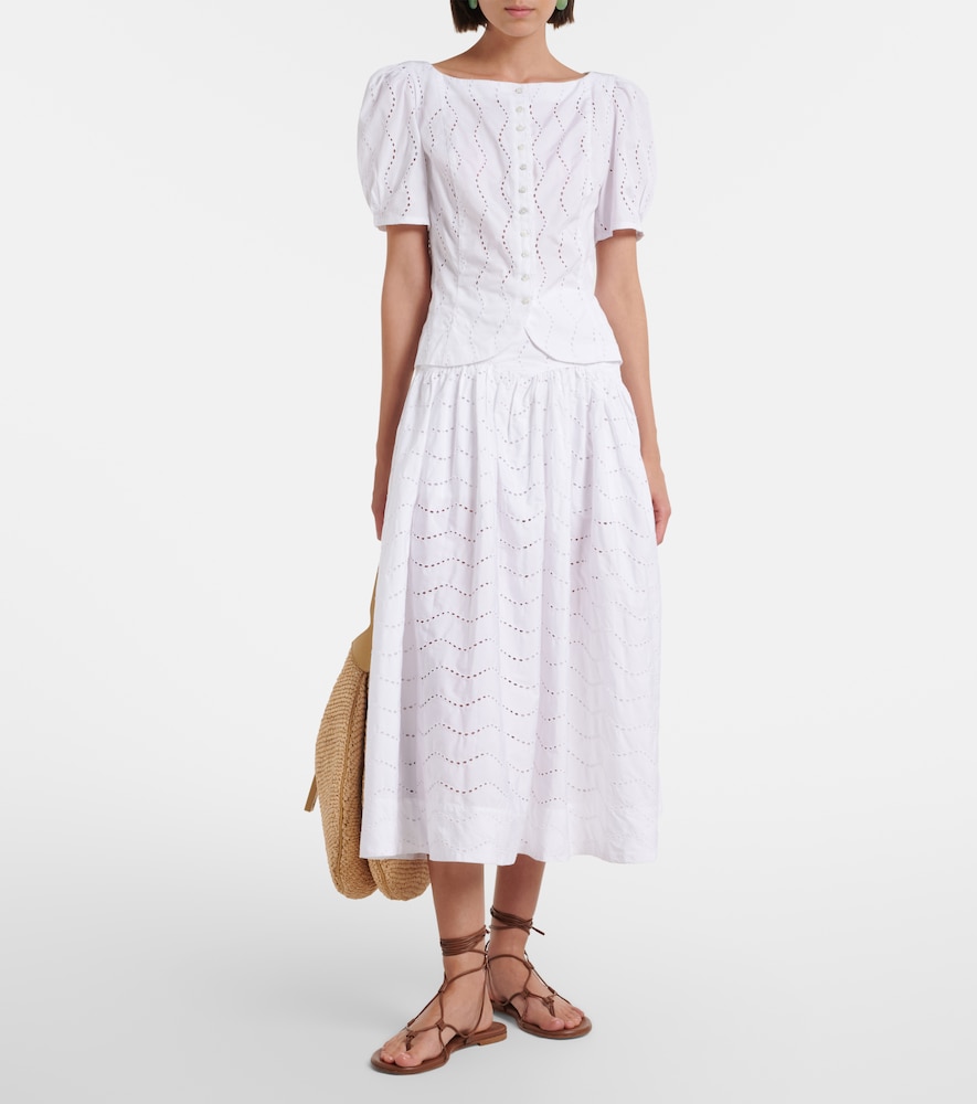 Polo Ralph Lauren Broderie anglaise cotton midi skirt