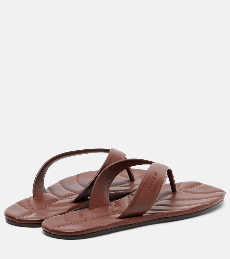 Leaf Leather Thong Sandals