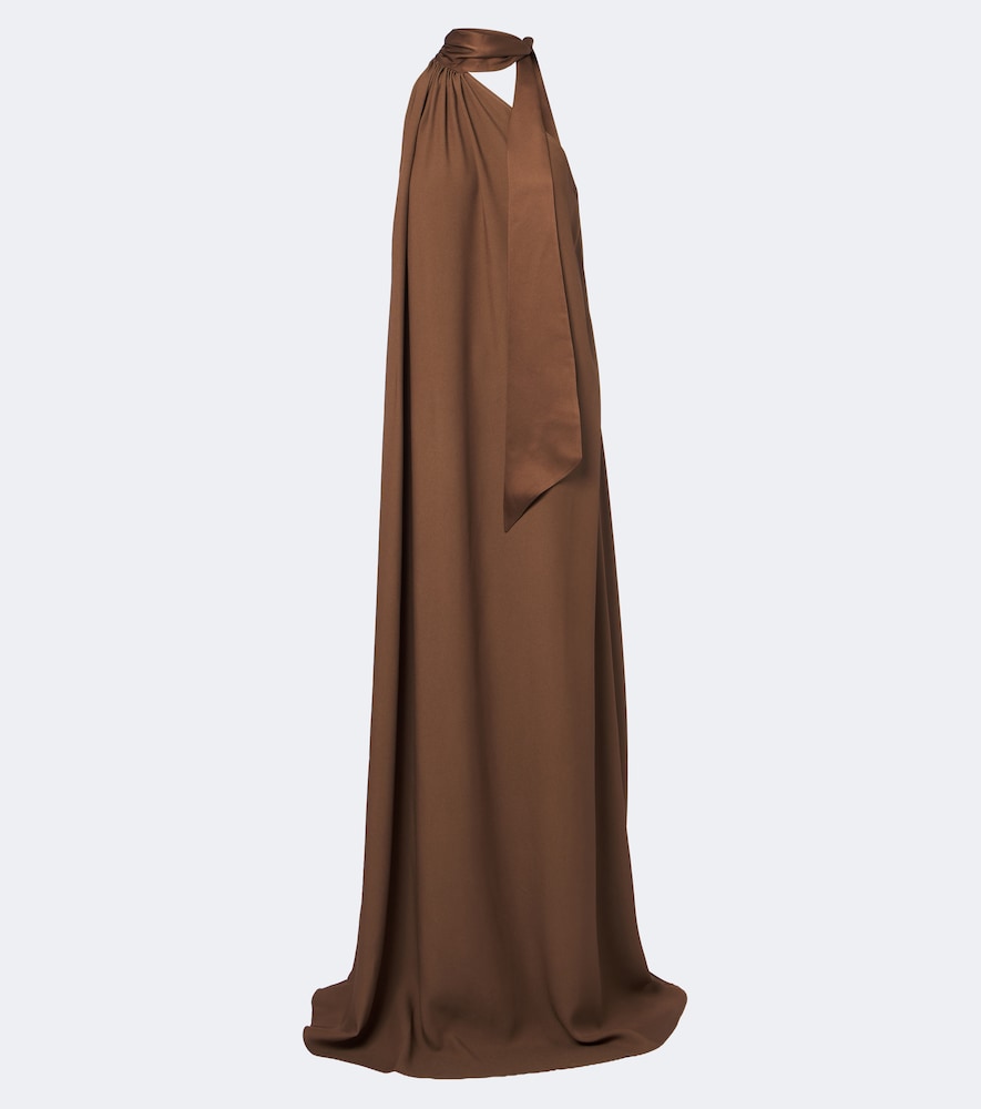 Taller Marmo Women's Brown Astor Gathered Maxi Dress UK Size 14 - Mytheresa