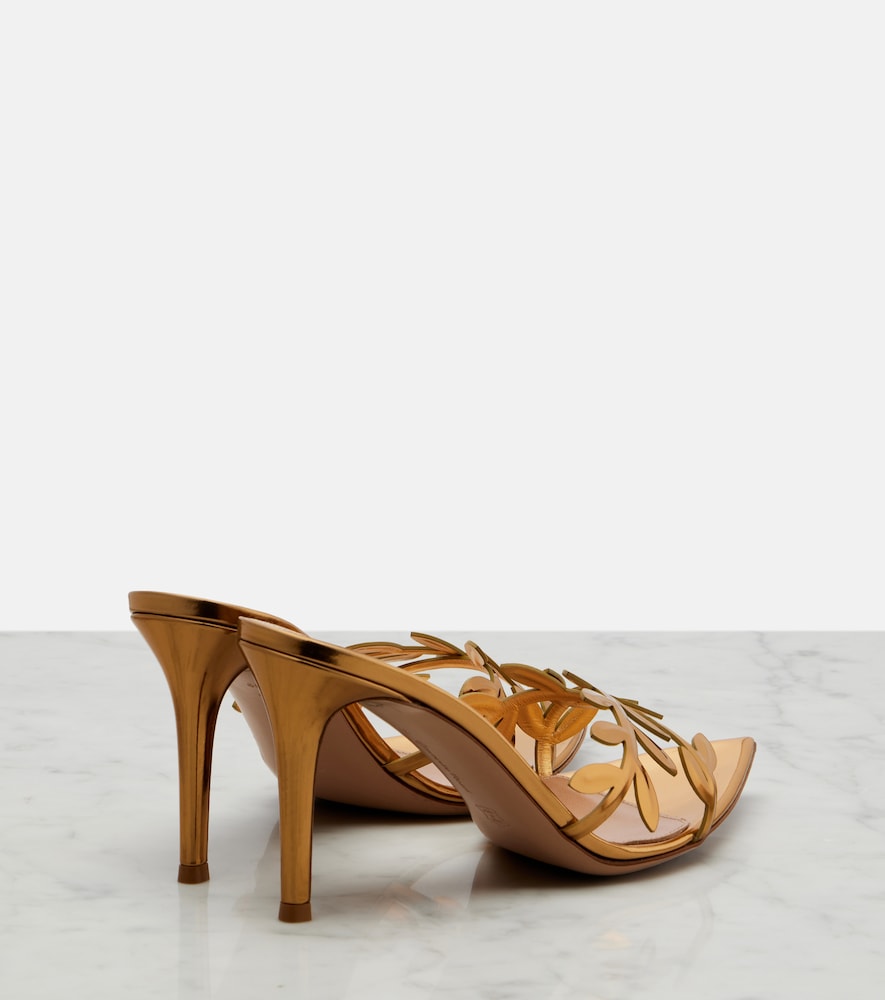  Gianvito Rossi Gianvito Rossi Flavia Mirrored Leather Mules 