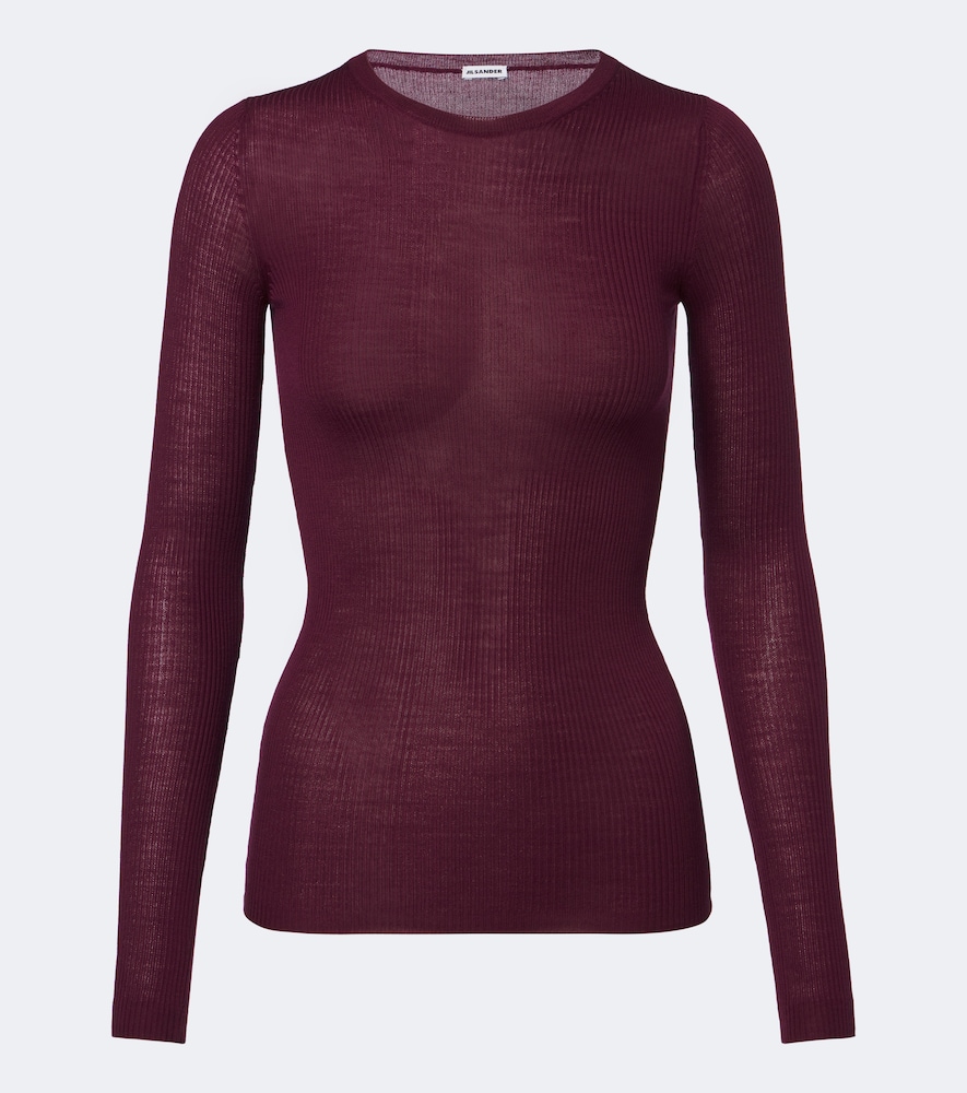 Jil Sander Damen Burgunderrot Gerippter Pullover Aus Wolle - MyTheresa