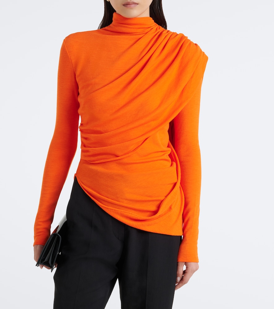 Caped Wool-Blend Top