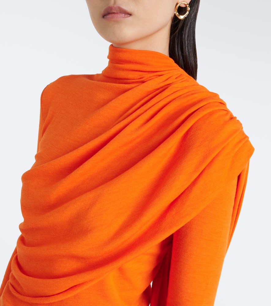 Caped Wool-Blend Top