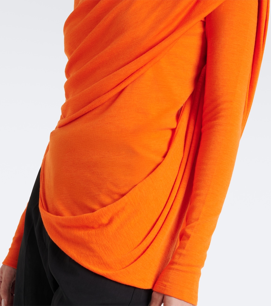 Caped Wool-Blend Top