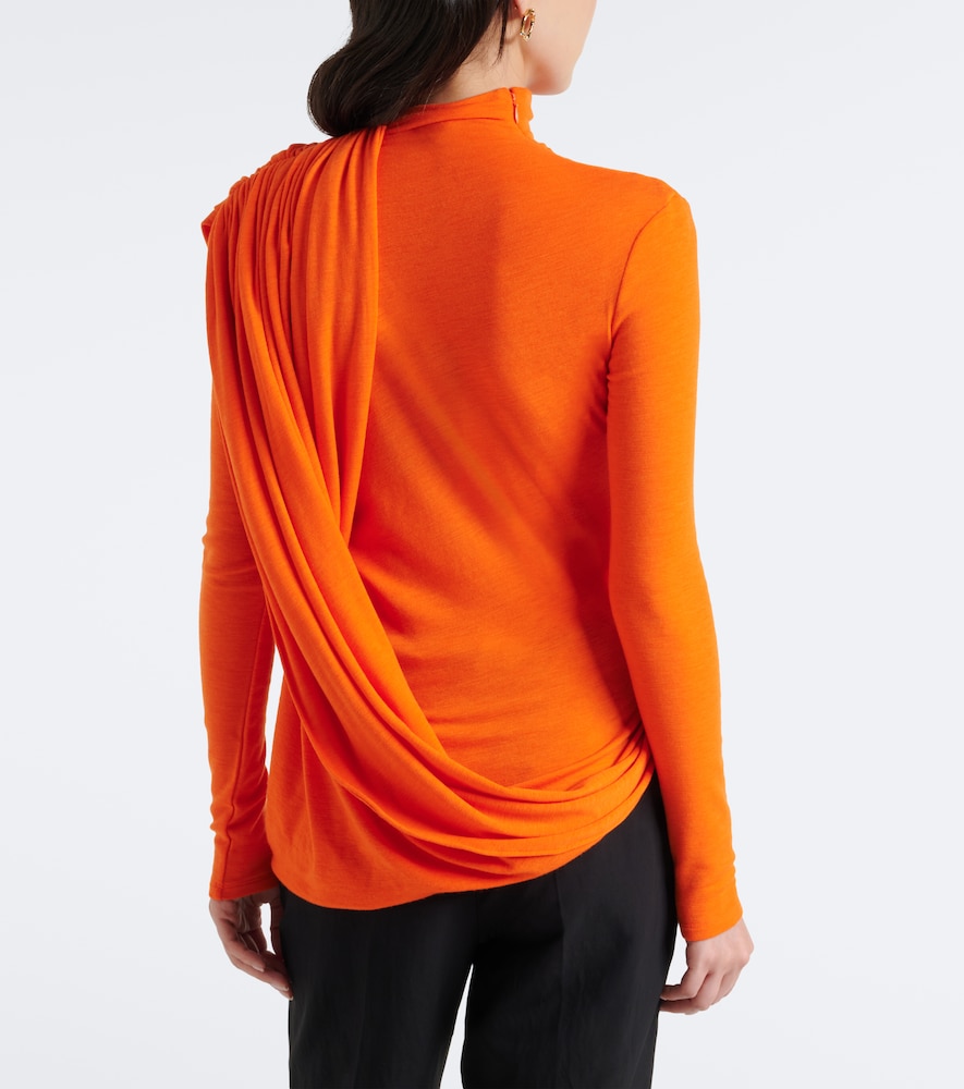 Caped Wool-Blend Top