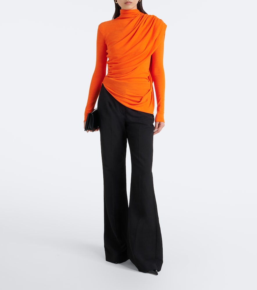 Caped Wool-Blend Top