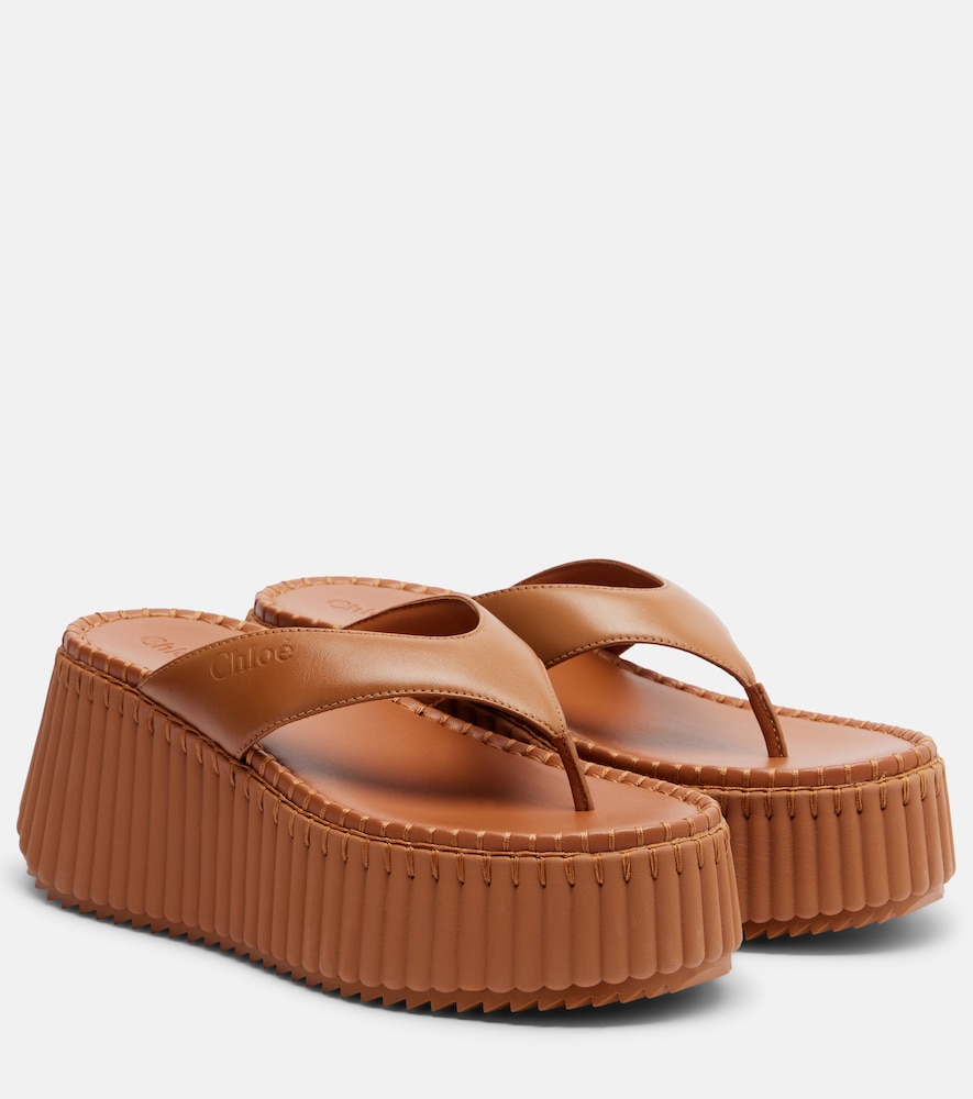 Chloe Chloé Nama leather platform thong sandals