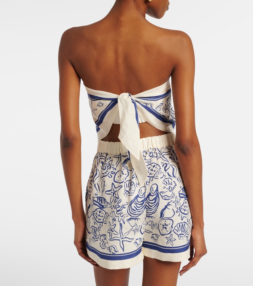  Simkhai Simkhai Printed Linen-blend Bandeau Top 