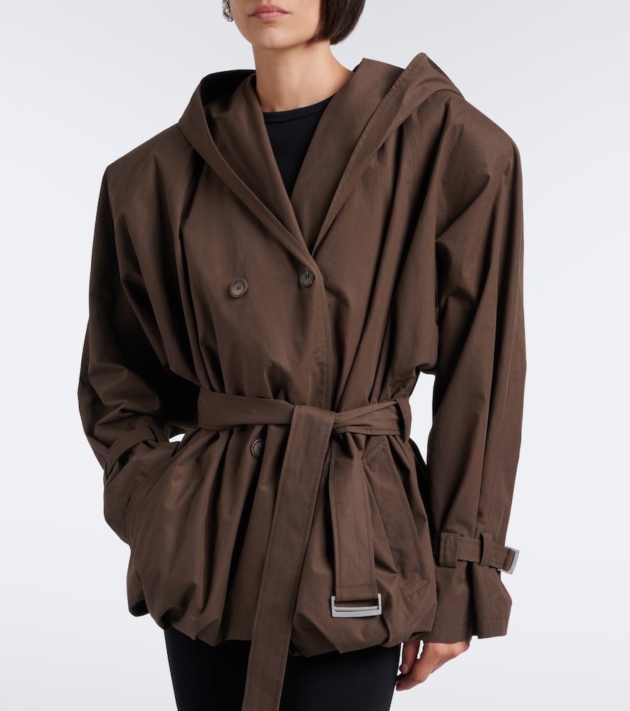 Belted Hooded Cotton Jacket