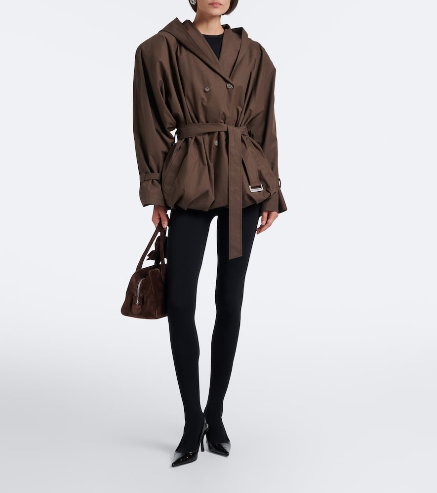 Belted Hooded Cotton Jacket