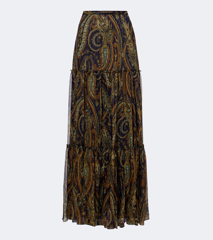 Paisley Tiered Silk-Blend Chiffon Maxi