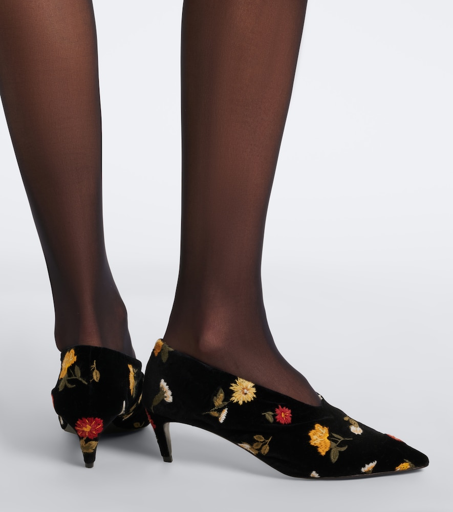 Miriam Embroidered Velvet Pumps