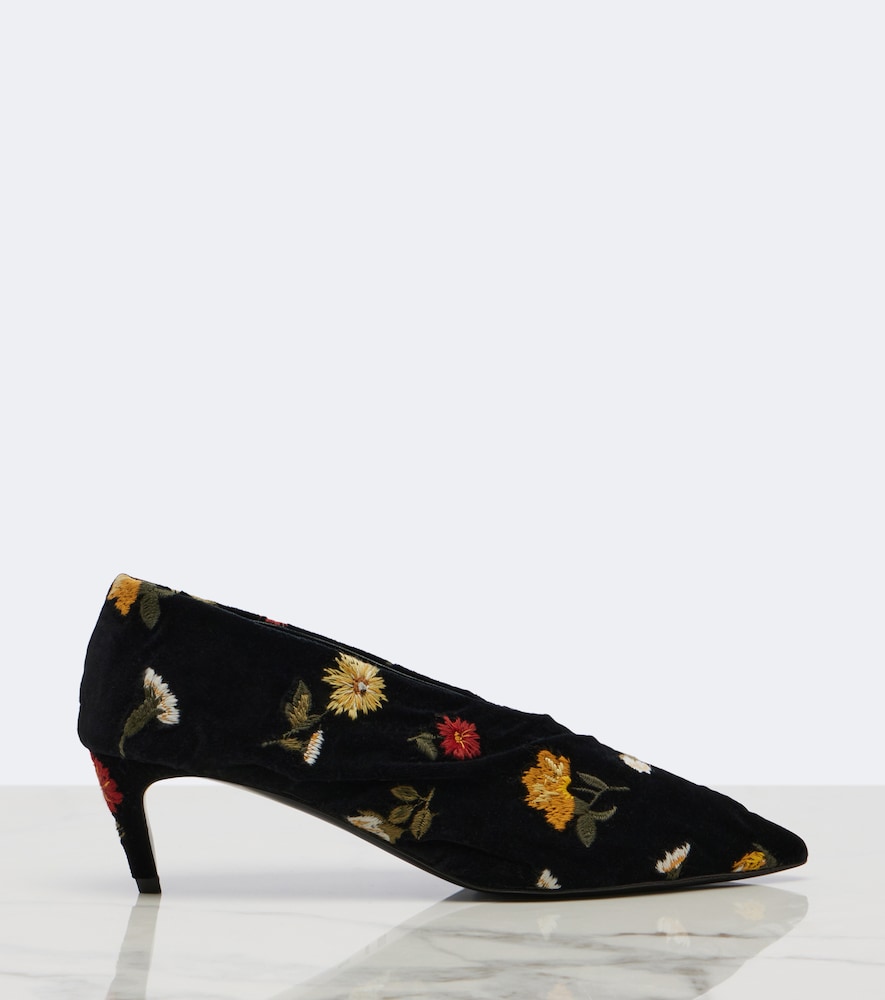 Miriam Embroidered Velvet Pumps