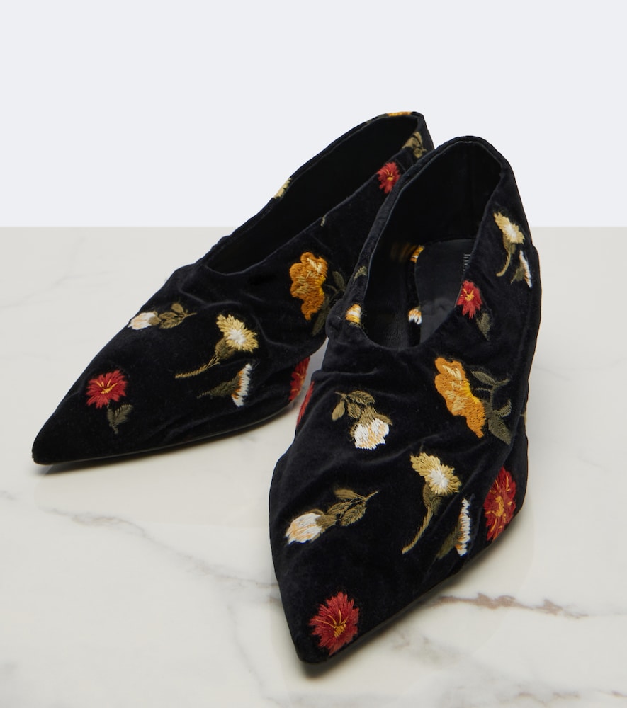 Miriam Embroidered Velvet Pumps