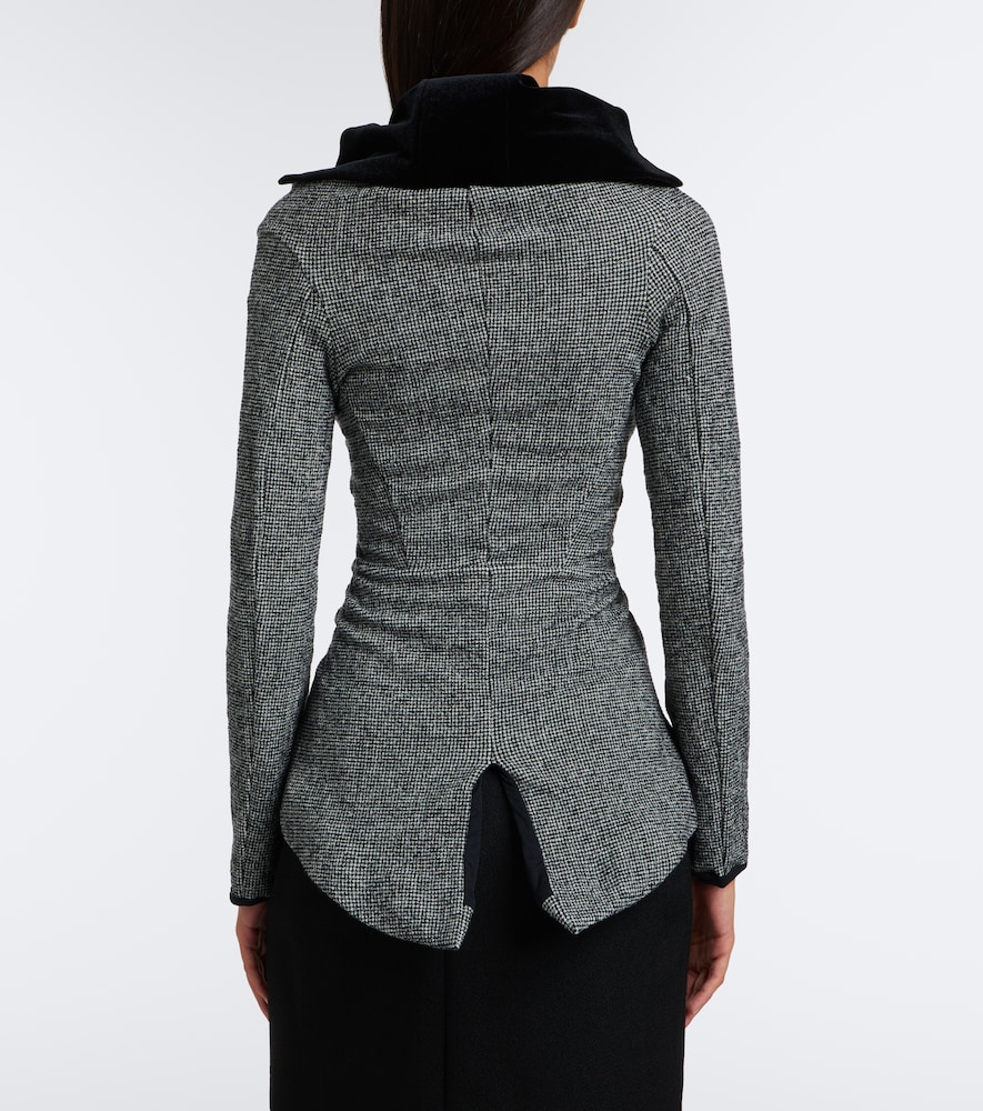Houndstooth Wool-Blend Jacket
