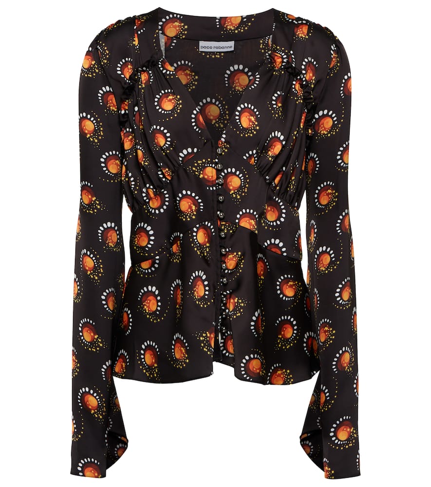 Rabanne Printed gathered top