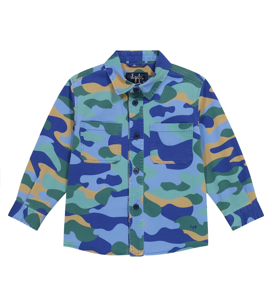 Il Gufo Camouflage printed twill shirt