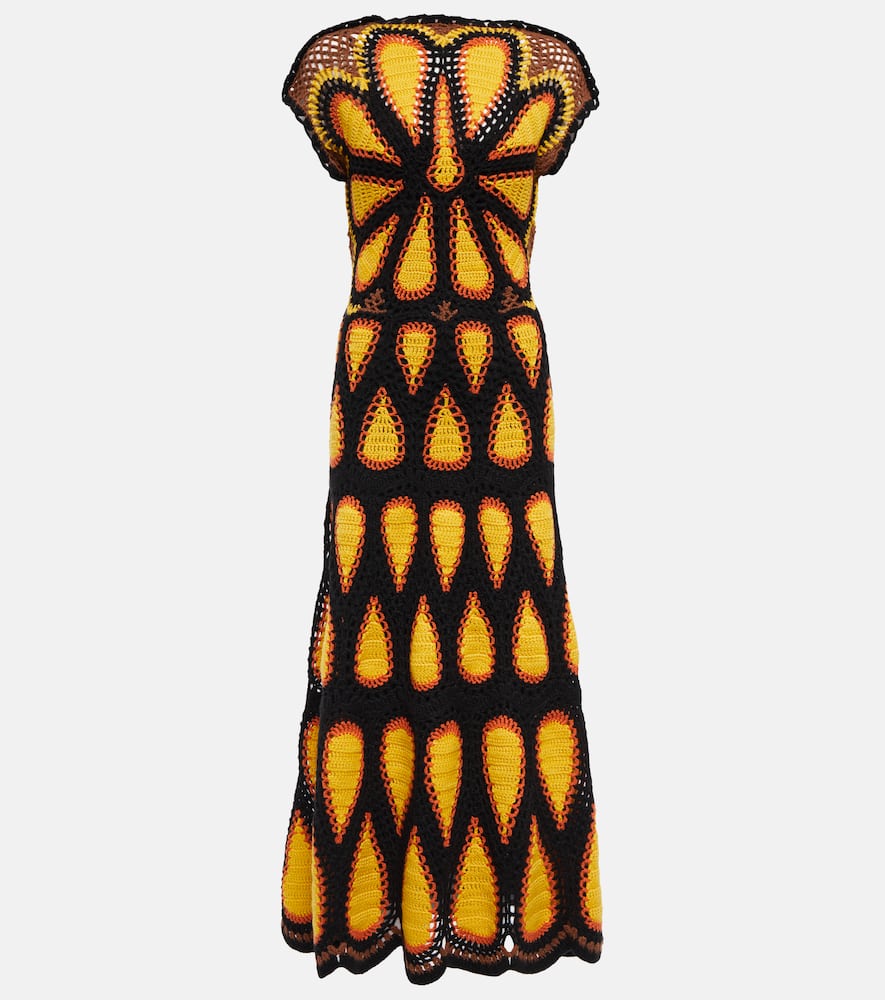 Gabriela Hearst Aidy crochet cashmere midi dress